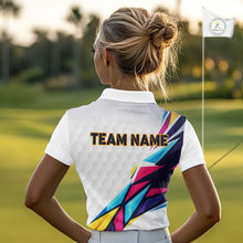 Load image into Gallery viewer, Womens Golf Polo Shirts Custom Name Golf Shirts For Women, White Golf Shirts, Gift For Golf Lovers NBT549
