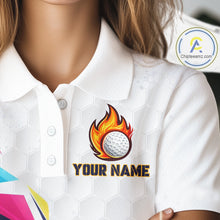 Load image into Gallery viewer, Womens Golf Polo Shirts Custom Name Golf Shirts For Women, White Golf Shirts, Gift For Golf Lovers NBT549