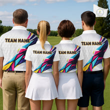 Load image into Gallery viewer, Mens Golf Polo Shirts Custom Name Golf Shirts For Men, White Golf Shirts, Gift For Golf Lovers NBT549