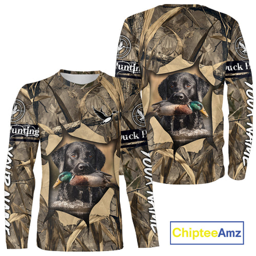 Mallard Duck Hunting Black Labrador Retriever Camo 3D Shirts, Duck Hunting Gifts NBT193