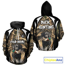 Load image into Gallery viewer, Duck Hunting with Black Lab Camo 3D All Over Printed Shirts, Camouflage Duck Hunting Clothing NBT206