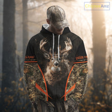 Load image into Gallery viewer, Personalized Whitetail Deer Hunting Shirt Brown Camo Custom Name, Deer Hunting Clothes NBT280