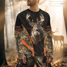 Load image into Gallery viewer, Personalized Whitetail Deer Hunting Shirt Brown Camo Custom Name, Deer Hunting Clothes NBT280