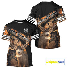 Load image into Gallery viewer, Deer Hunting Orange Camouflage Custom Name Shirts, Personalized Deer Hunting Clothes, Hunting Gifts NBT167