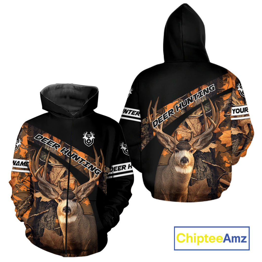 Deer Hunting Orange Camouflage Custom Name Shirts, Personalized Deer Hunting Clothes, Hunting Gifts NBT167