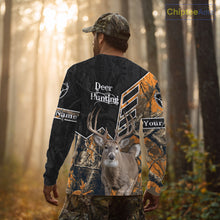 Load image into Gallery viewer, Whitetail Deer Hunting Camo Custom Name 3D Prints Shirts for Men, Hunting Gifts NBT182
