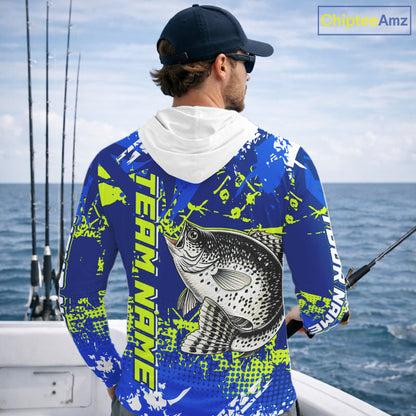 Custom Crappie Fishing Camo Fishing Shirts Long Sleeve, Crappie Tournament Fishing Shirts NBT440