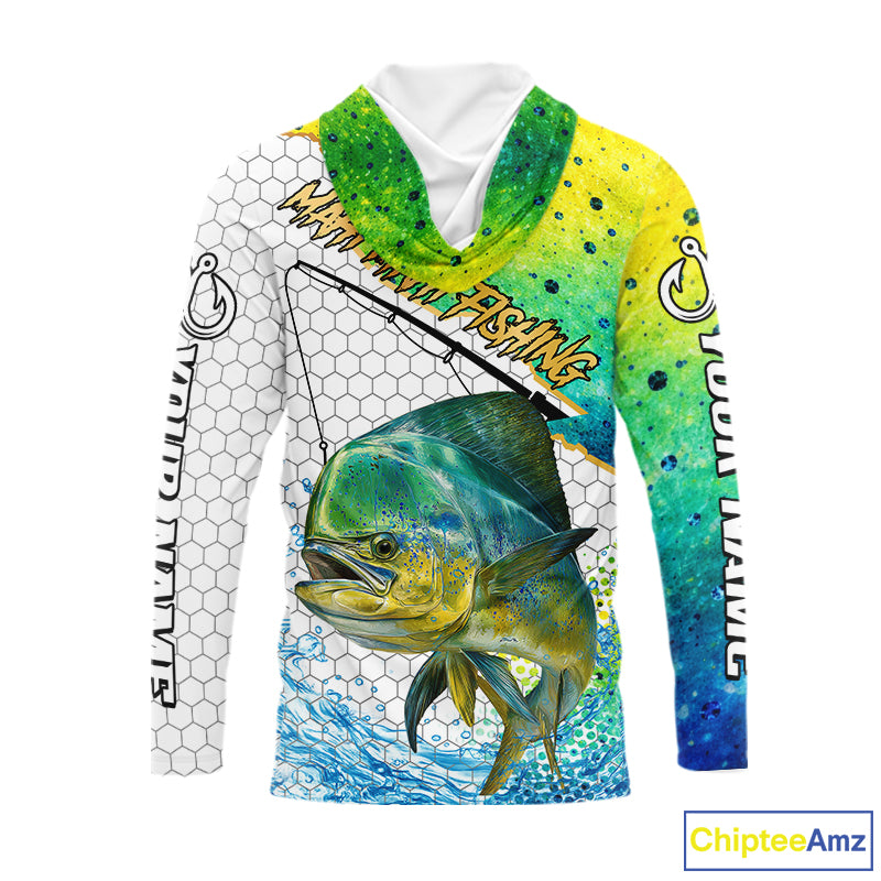 Mahi Mahi Custom Fishing Shirts With Hood, Saltwater Fishing Clothing, Fishing Jerseys NBT425