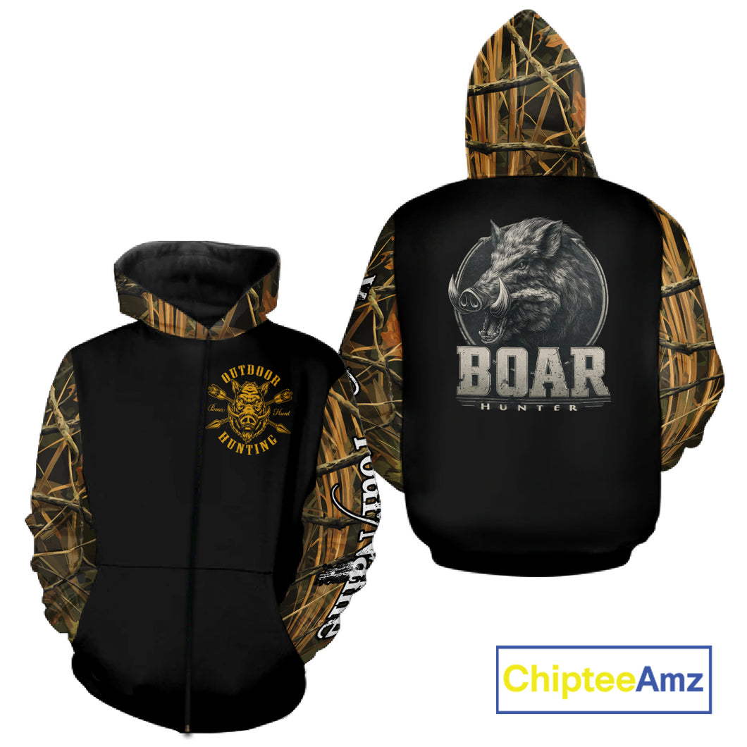 Wild Boar Hunting Camouflage 3D All Over Print Shirts Personalized Hunting Gifts NBT138