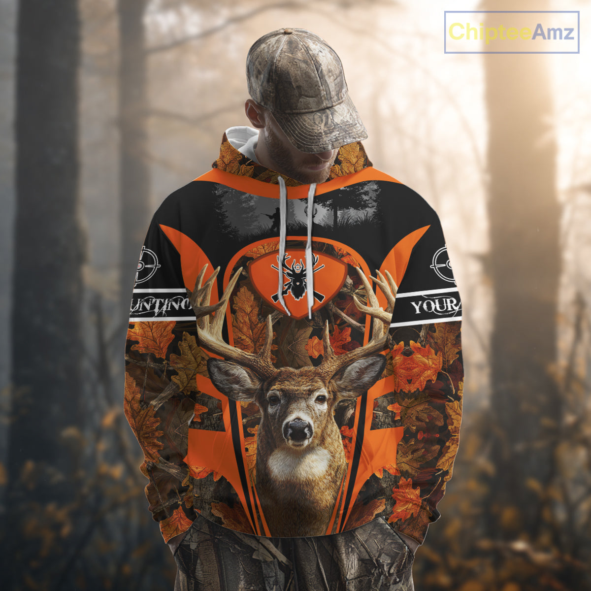 Personalized Deer Hunting 3D All Over Printed Shirts Custom Deer Camo Shirt Hunting Gifts NBT292