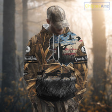Load image into Gallery viewer, Custom Duck Hunting Camo USA Flag Custom Name 3D Printing Shirts, Duck Hunting Shirts NBT148