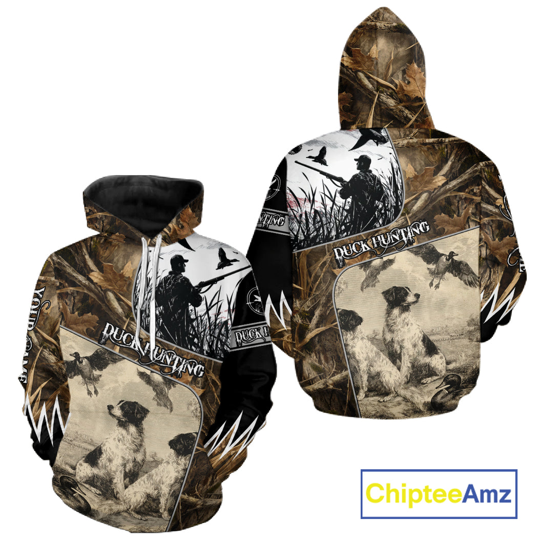 Duck Hunting Camouflage Mallard Duck Custom Name Shirts, Best Duck Hunting Season Gifts NBT149