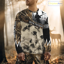 Load image into Gallery viewer, Duck Hunting Camouflage Mallard Duck Custom Name Shirts, Best Duck Hunting Season Gifts NBT149