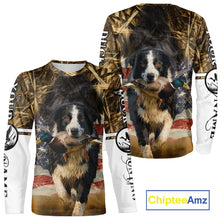 Load image into Gallery viewer, Border Collies Duck Hunting USA Flag Customized Name All Over Printed Shirts, Hunting Gifts NBT153