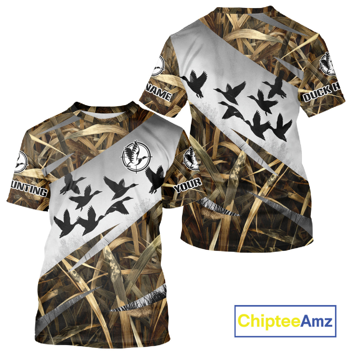 Duck Hunting Mallard Duck Waterfowl Custom Name 3D All Over Print Shirt, Hunting Gifts for Men NBT295
