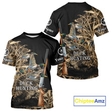 Load image into Gallery viewer, Camouflage Duck Hunting Custom Name 3D All Over Printing Shirts, Duck Hunting Gifts NBT159