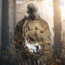 Load image into Gallery viewer, Duck Hunting Brown Grass Camo 3D All Over Printing Custom Name Shirts, Duck Hunting Gifts NBT168
