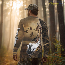 Load image into Gallery viewer, Duck Hunting Brown Grass Camo 3D All Over Printing Custom Name Shirts, Duck Hunting Gifts NBT168