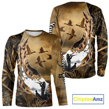 Load image into Gallery viewer, Duck Hunting Brown Grass Camo 3D All Over Printing Custom Name Shirts, Duck Hunting Gifts NBT168