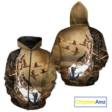Load image into Gallery viewer, Duck Hunting Brown Grass Camo 3D All Over Printing Custom Name Shirts, Duck Hunting Gifts NBT168