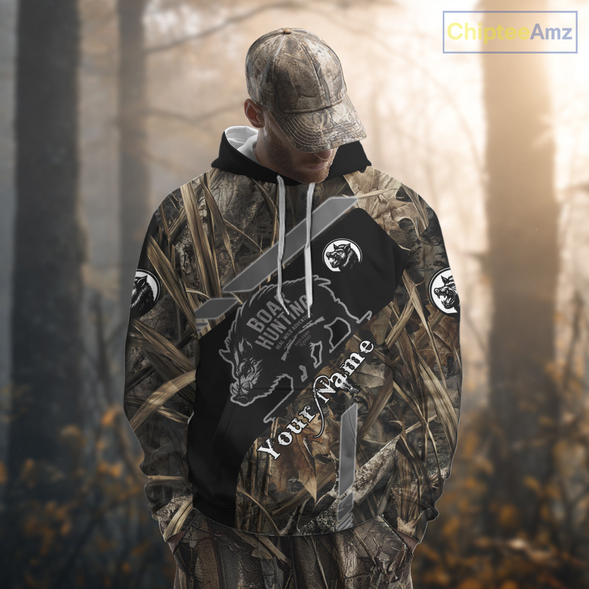 Boar Hunting Camouflage Custom Name Shirts, Personalized Boar Hunting Clothes, Hunting Gifts NBT175