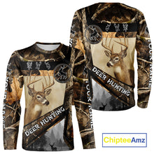 Load image into Gallery viewer, Beautiful Whitetail Deer Hunting Forest Camo 3D Custom Name Shirts for Men, Deer Hunting Gifts NBT259