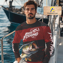 Load image into Gallery viewer, Personalized Bass Long Sleeve Fishing Shirts UV Protection, Bass Fishing Shirts For Men NBT435