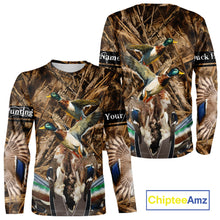 Load image into Gallery viewer, Personalized Mallard Duck Hunting Camo 3D All Over Print Custom Name Shirts, Hunting Gifts NBT181