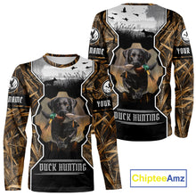Load image into Gallery viewer, Custom Mallard Duck Black Lab Retriever Hunting Camo 3D Printed Custom Name Shirts, Hunting Gifts NBT189