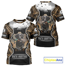 Load image into Gallery viewer, Custom Mallard Duck Black Lab Retriever Hunting Camo 3D Printed Custom Name Shirts, Hunting Gifts NBT189