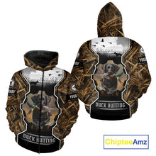 Load image into Gallery viewer, Custom Mallard Duck Black Lab Retriever Hunting Camo 3D Printed Custom Name Shirts, Hunting Gifts NBT189