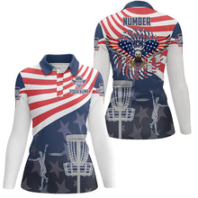Load image into Gallery viewer, American Flag Disc Golf Polo Shirts Patriotic Us Eagle Custom Disc Golf Shirts For Women LDT0280