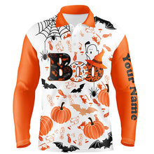 Load image into Gallery viewer, Boo Halloween Golf Pattern Orange Polo Shirt Custom Funny Golf Shirts For Men Golf Gifts LDT0345