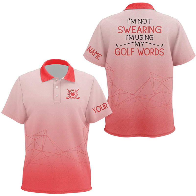 I'm Not Swearing I'm Using My Golf Words Gradient Orange Golf Polo Shirts For Kid LDT0387