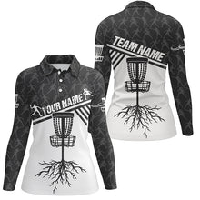 Load image into Gallery viewer, Customized Disc Golf Cross Black White Womens Polo Shirt Disc Golf Shirt For Women Golf Gifts LDT0722