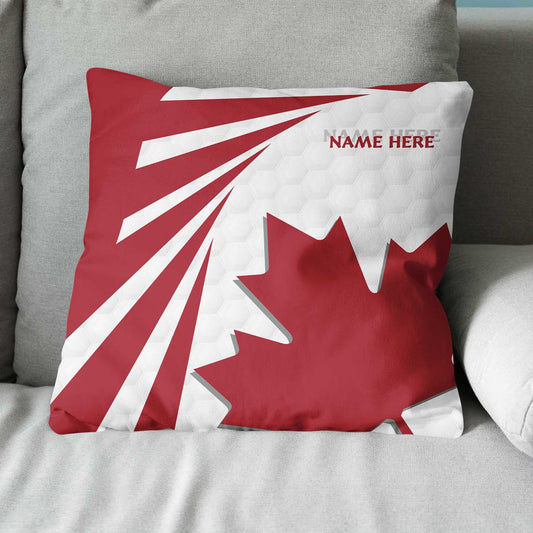 Canada Flag Golf Pattern Custom Throw Pillow Personalized Golfer Gifts LDT1184