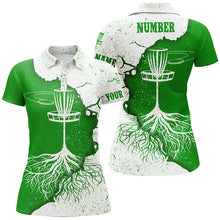 Load image into Gallery viewer, Womens Disc Golf Polo Shirt White &amp; Green Custom Disc Golf Shirts For Women Disc Golf Gifts LDT0732