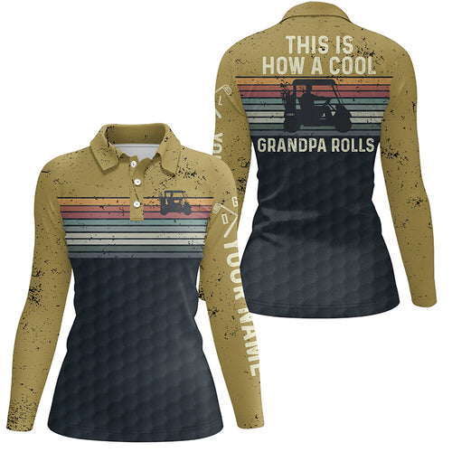 This Is How A Cool Grandpa Rolls Retro Colorful Golf Polo Shirt Striped Golf Gifts For Women LDT0424