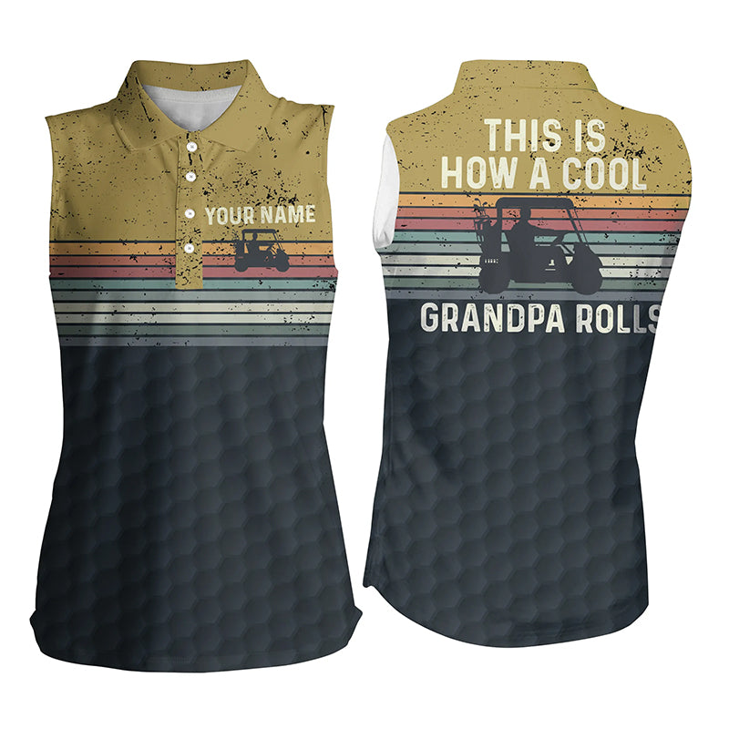 This Is How A Cool Grandpa Rolls Retro Colorful Sleeveless Golf Shirts Striped Golf Gifts For Women LDT0424
