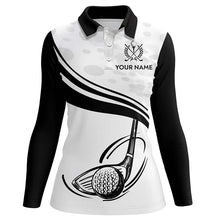 Load image into Gallery viewer, Black White Golf Ball And Club Polo Shirts Custom Cool Golf Shirts For Women Golfing Gifts LDT0463