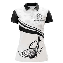 Load image into Gallery viewer, Black White Golf Ball And Club Polo Shirts Custom Cool Golf Shirts For Women Golfing Gifts LDT0463