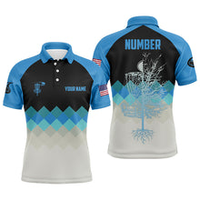 Load image into Gallery viewer, Blue Argyle Mens Disc Golf Polo Shirt Personalized Disc Golf Shirts For Men Disc Golf Gifts LDT1016