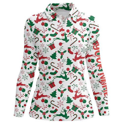 Christmas Elements Seamless Golf Polo Shirt Customized Funny Golf Shirts For Women Golf Gifts LDT0812