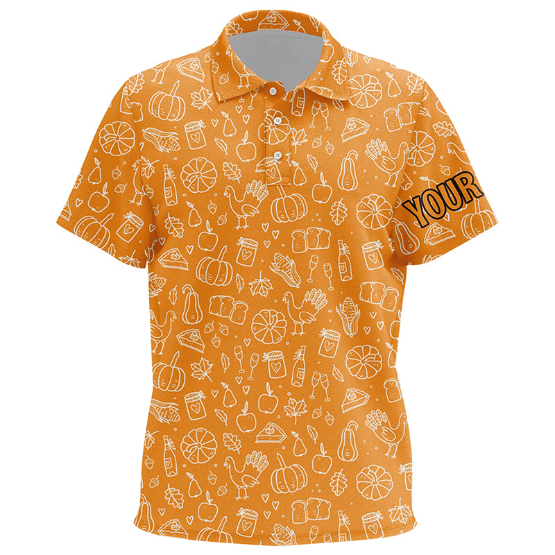 Thanksgiving Seamless Kids Golf Polo Shirt Orange Customized Golf Tops For Kid Cool Golf Gifts LDT0844