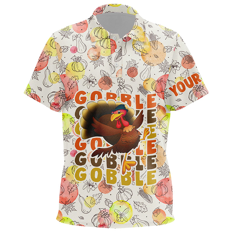 Turkey Bird Thanksgiving Golf Kids Polo Shirt Fall Pattern Custom Golf Shirts For Kid Golf Gifts LDT0875