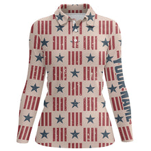 Load image into Gallery viewer, Usa Patriot Seamless Womens Golf Polo Shirt Retro American Golf Shirts For Women Golfing Gift LDT0599