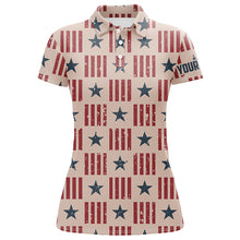 Load image into Gallery viewer, Usa Patriot Seamless Womens Golf Polo Shirt Retro American Golf Shirts For Women Golfing Gift LDT0599
