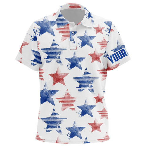 Watercolor American Stars Unisex Kids Golf Polo Shirt Patriotic Golf Tops For Kid Golf Gifts LDT0601