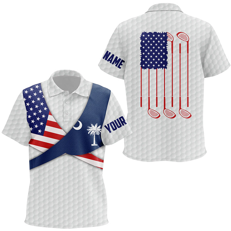 South Carolina Flag White Golf Pattern Unisex Kids Polo Shirt Patriotic Kid Golf Shirt Golf Gift LDT0606