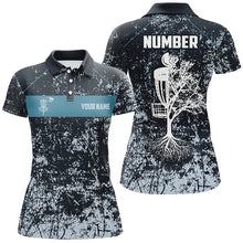 Load image into Gallery viewer, Customized Navy Camo Grunge Retro Disc Golf Polo Shirt Womens Disc Golf Tops Cool Golf Gifts LDT0933